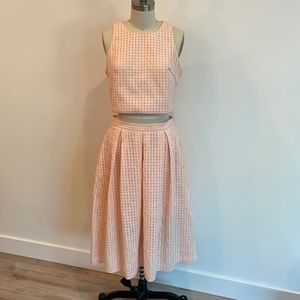 Lulus matching pink top and skirt